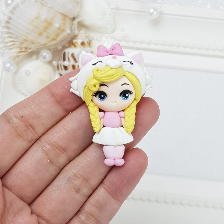 Dressing Up Cat Girl - Embellishment Clay Bow Centre - Crafty Mood