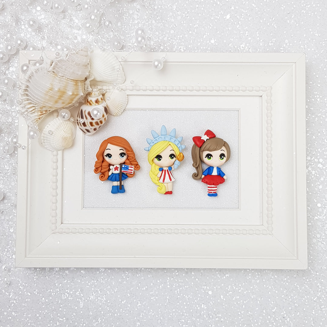 USA Girls - Embellishment Clay Bow Centre - Crafty Mood