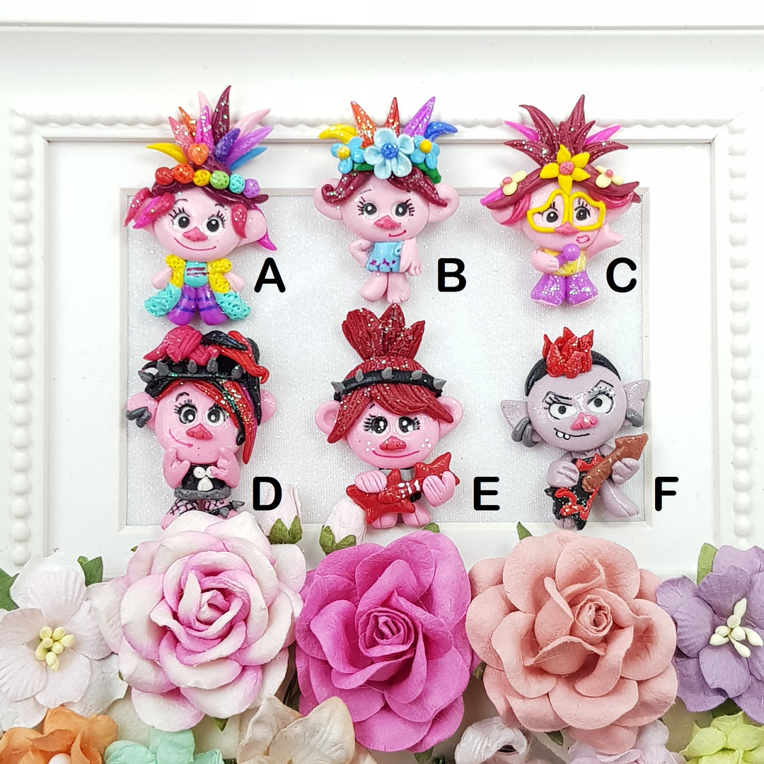The Trolls Girls - Embellishment Clay Bow Centre