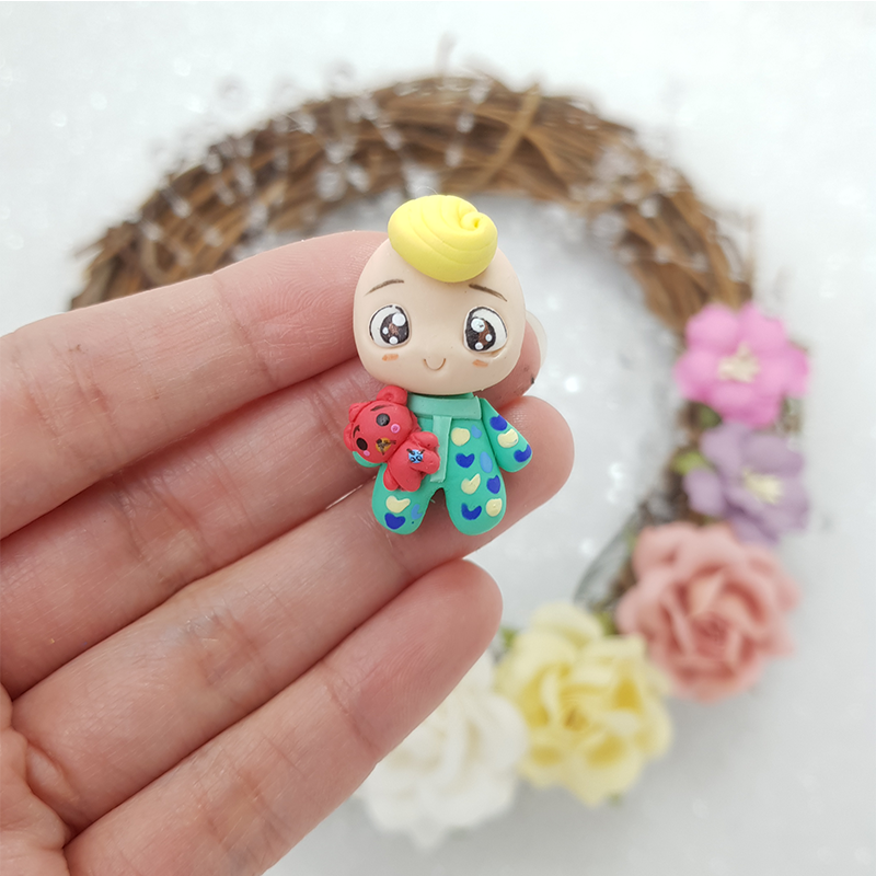 Baby - Handmade Flatback Clay Bow Centre