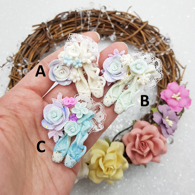 Ballerina shoes with lace - Embellishment Clay Bow Centre