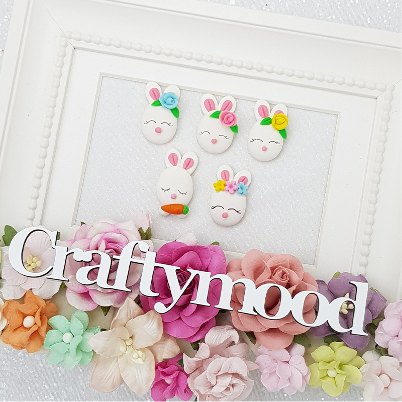 Bunny head - Embellishment Clay Bow Centre