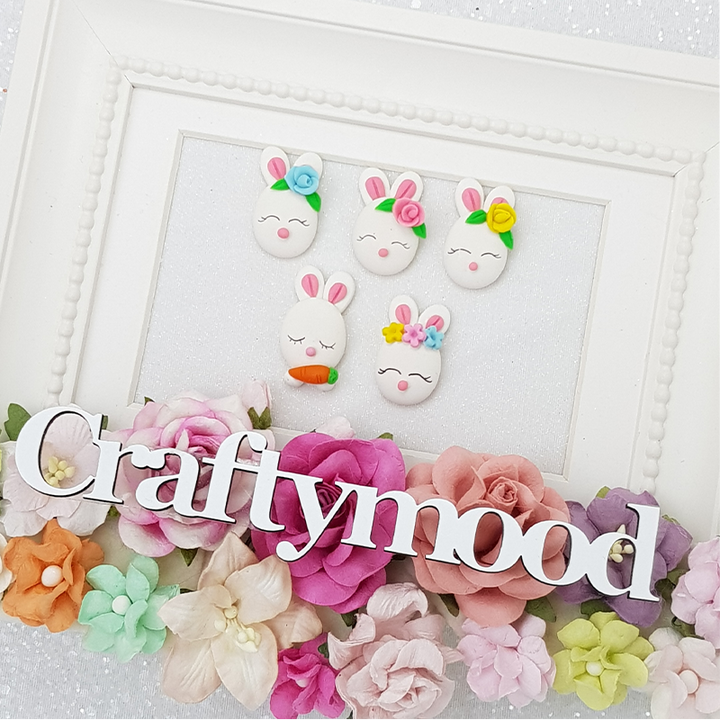 Bunny head - Embellishment Clay Bow Centre