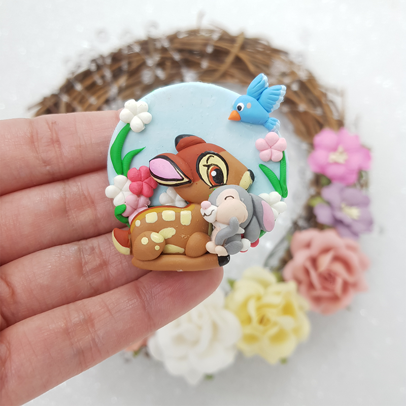 The deer cameo - Embellishment Clay Bow Centre