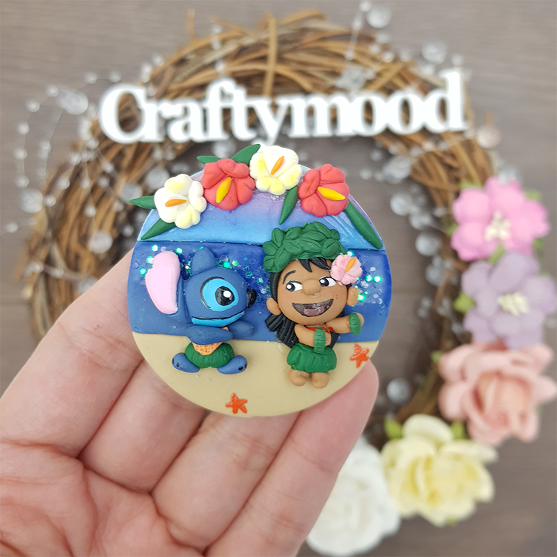 Aloha cameo - Embellishment Clay Bow Centre