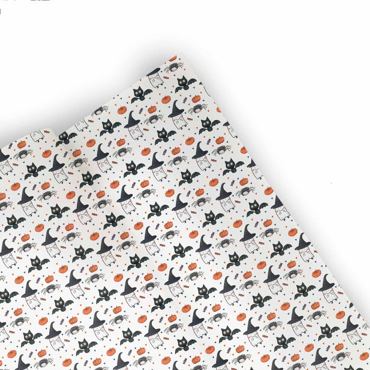 cute ghost halloween - Pu Leatherette vinyl - canvas - choose Fabric material Sheets