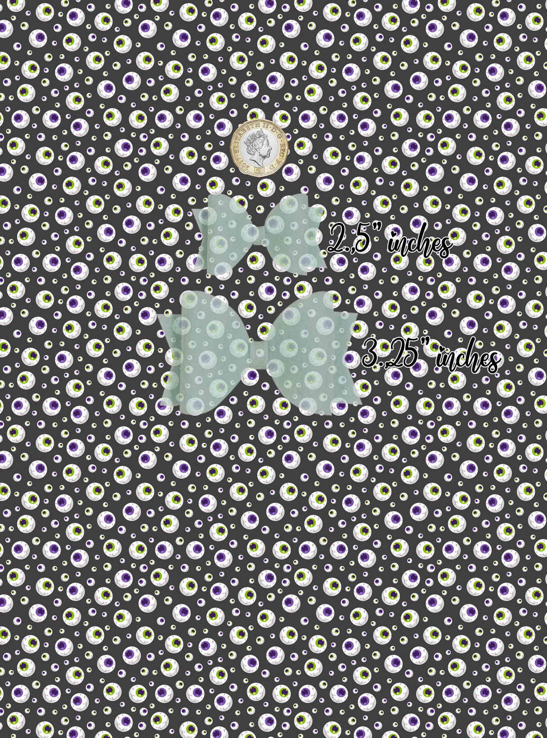 Eye ball halloween - Pu Leather vinyl - canvas - choose Fabric material Sheets