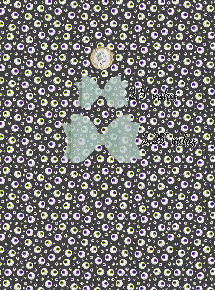 Eye ball halloween - Pu Leather vinyl - canvas - choose Fabric material Sheets