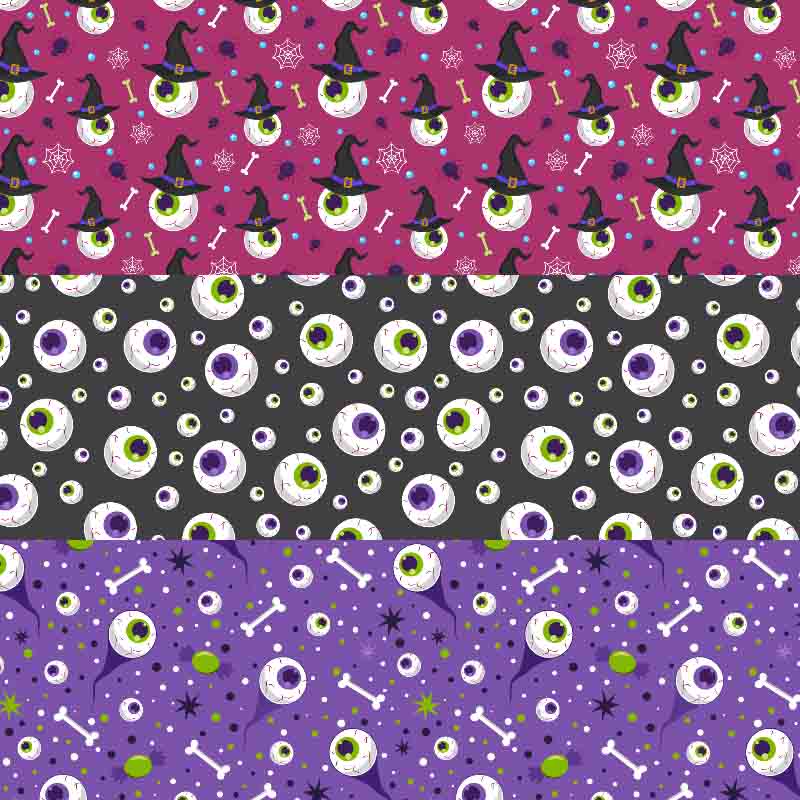 Eye ball halloween - Pu Leather vinyl - canvas - choose Fabric material Sheets