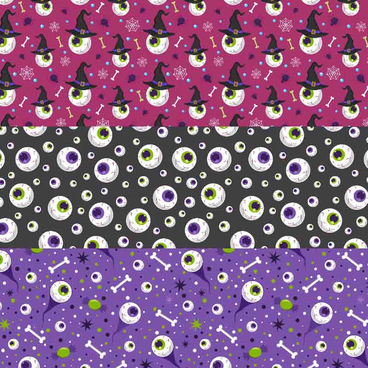 Eye ball halloween - Pu Leather vinyl - canvas - choose Fabric material Sheets