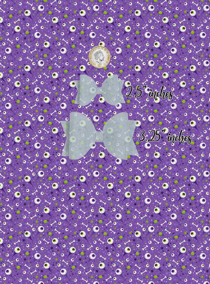 Eye ball halloween - Pu Leather vinyl - canvas - choose Fabric material Sheets