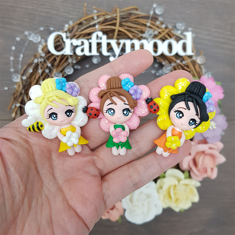 Flower girls - Embellishment Clay Bow Centre