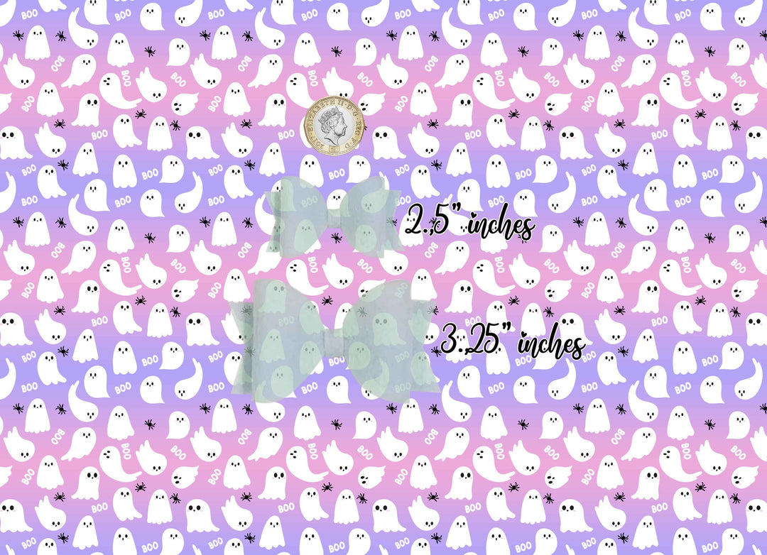 Ghost boo  - vegan faux Leather vinyl - canvas - choose Fabric material Sheets
