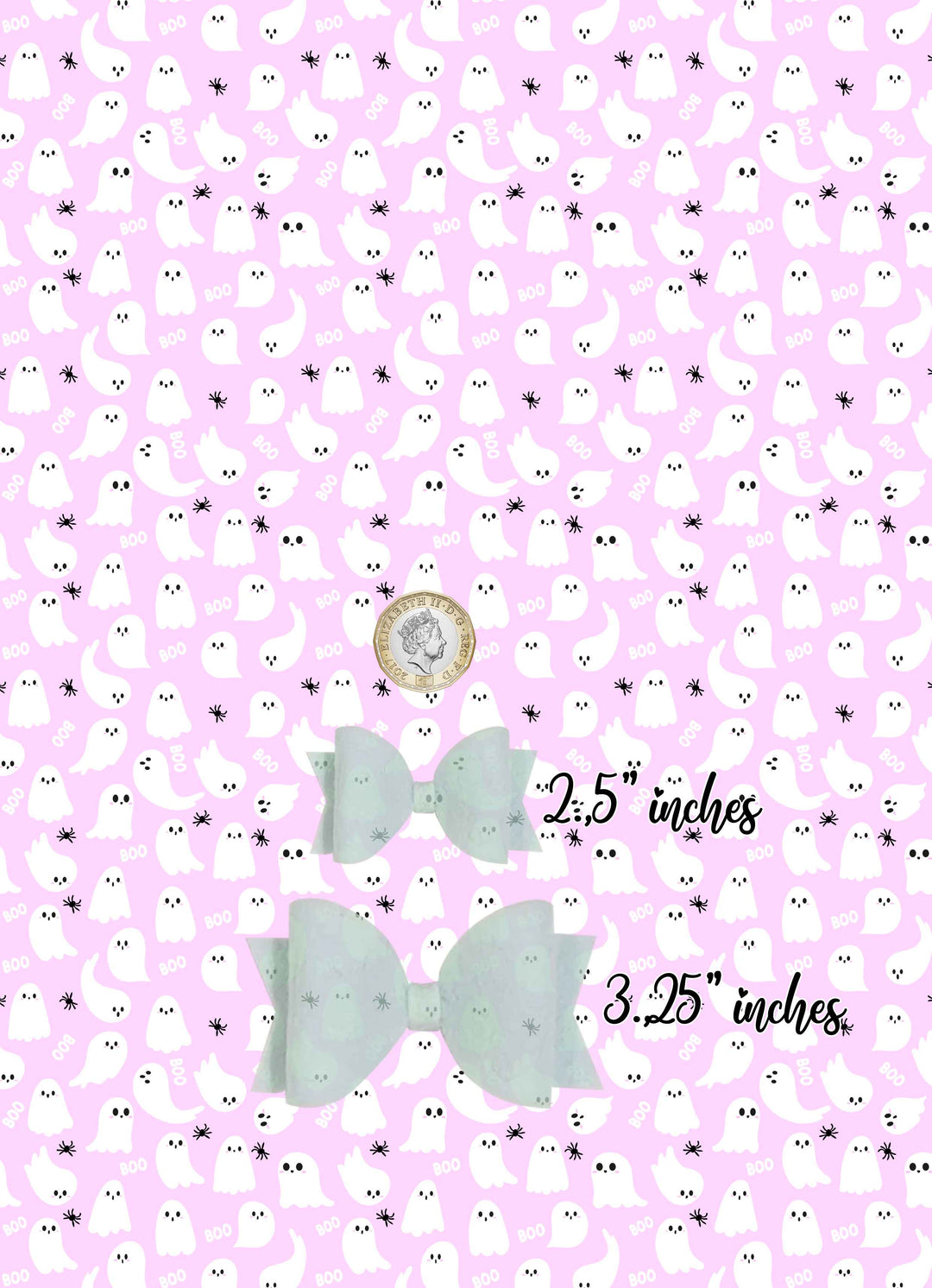 Ghost boo  - vegan faux Leather vinyl - canvas - choose Fabric material Sheets