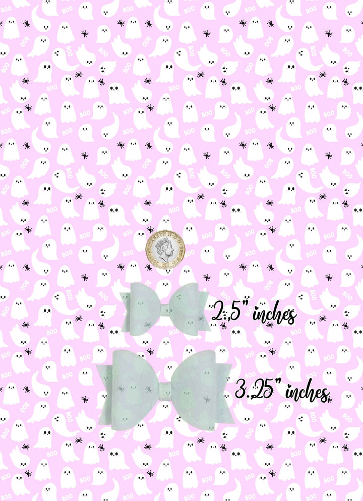 Ghost boo  - vegan faux Leather vinyl - canvas - choose Fabric material Sheets