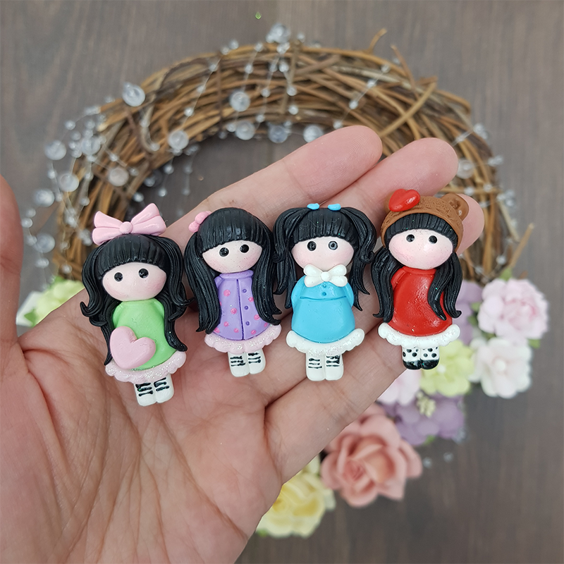 Girls - Handmade Flatback Clay Bow Centre