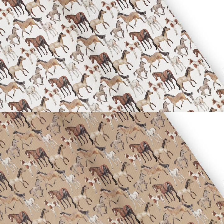 Horse - Pu faux vegan Leather vinyl - canvas - choose Fabric material Sheets