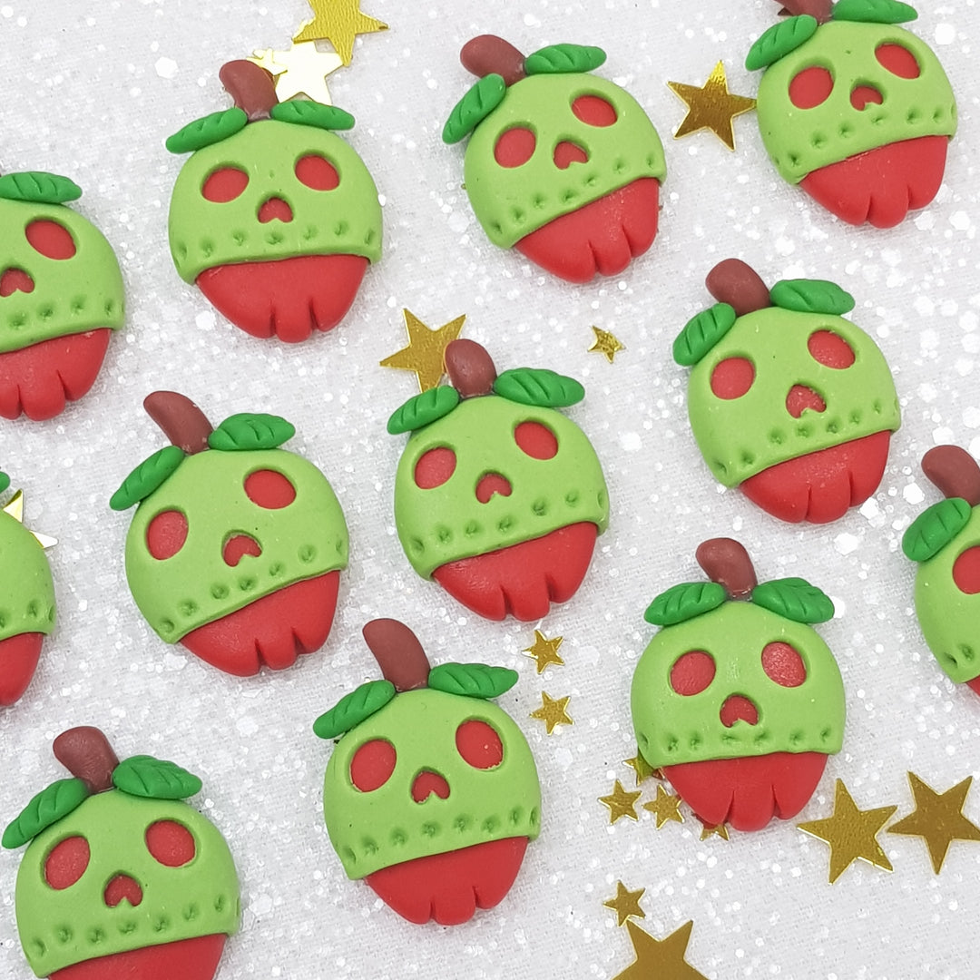 Halloween apple - Handmade Flatback Clay Bow Centre