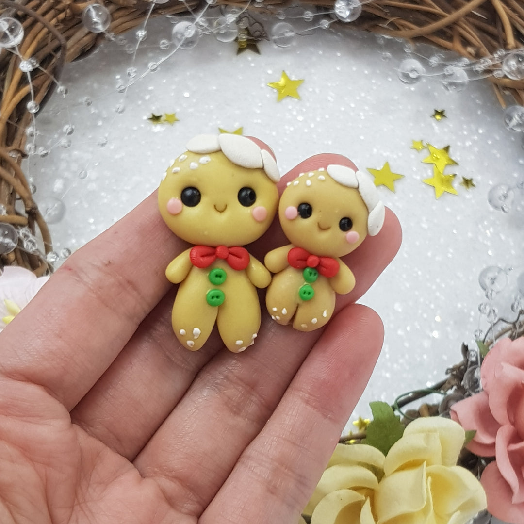 Cute gingerbread - Embellishment Clay Bow Centre