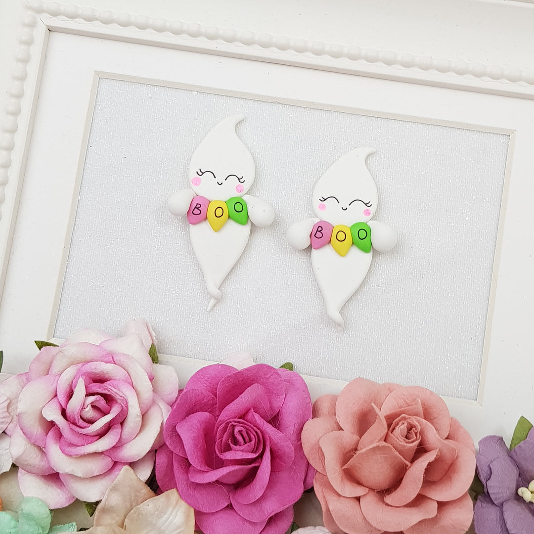 Halloween boo ghost - Embellishment Clay Bow Centre