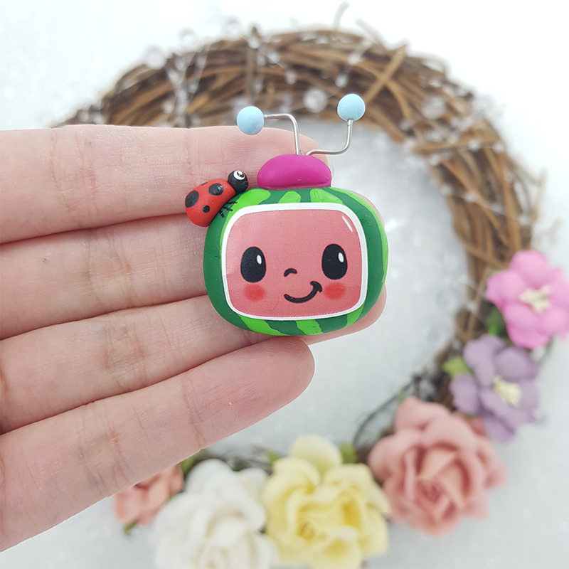 Watermelon TV - Embellishment Clay Bow Centre
