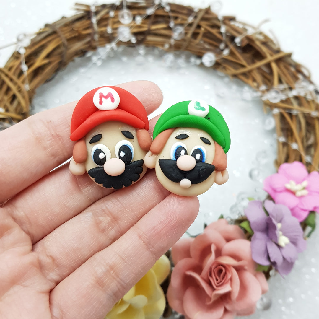 Mar and Lui head - set only - Handmade Flatback Clay Bow Centre