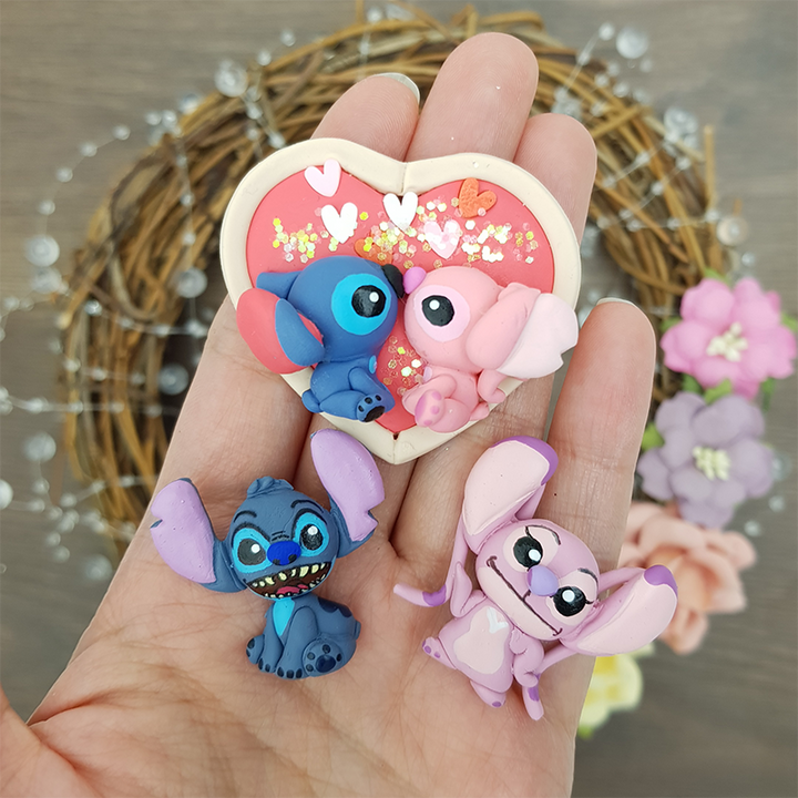 Adorable monster cameo - Embellishment Clay Bow Centre