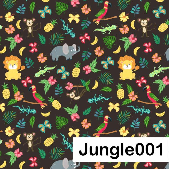 Jungle - Leatherette vinyl -canvas - choose Fabric Sheets