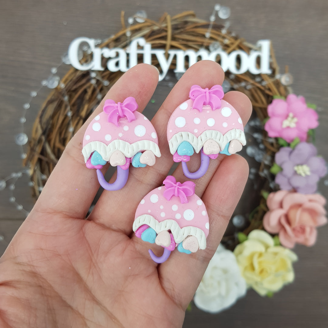 love umbrella - Embellishment Clay Bow Centre