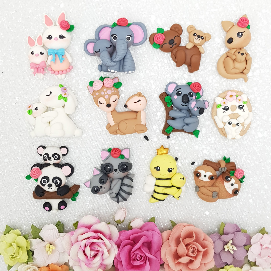 SALE Mom and Me - Embellishment Clay Bow Centre