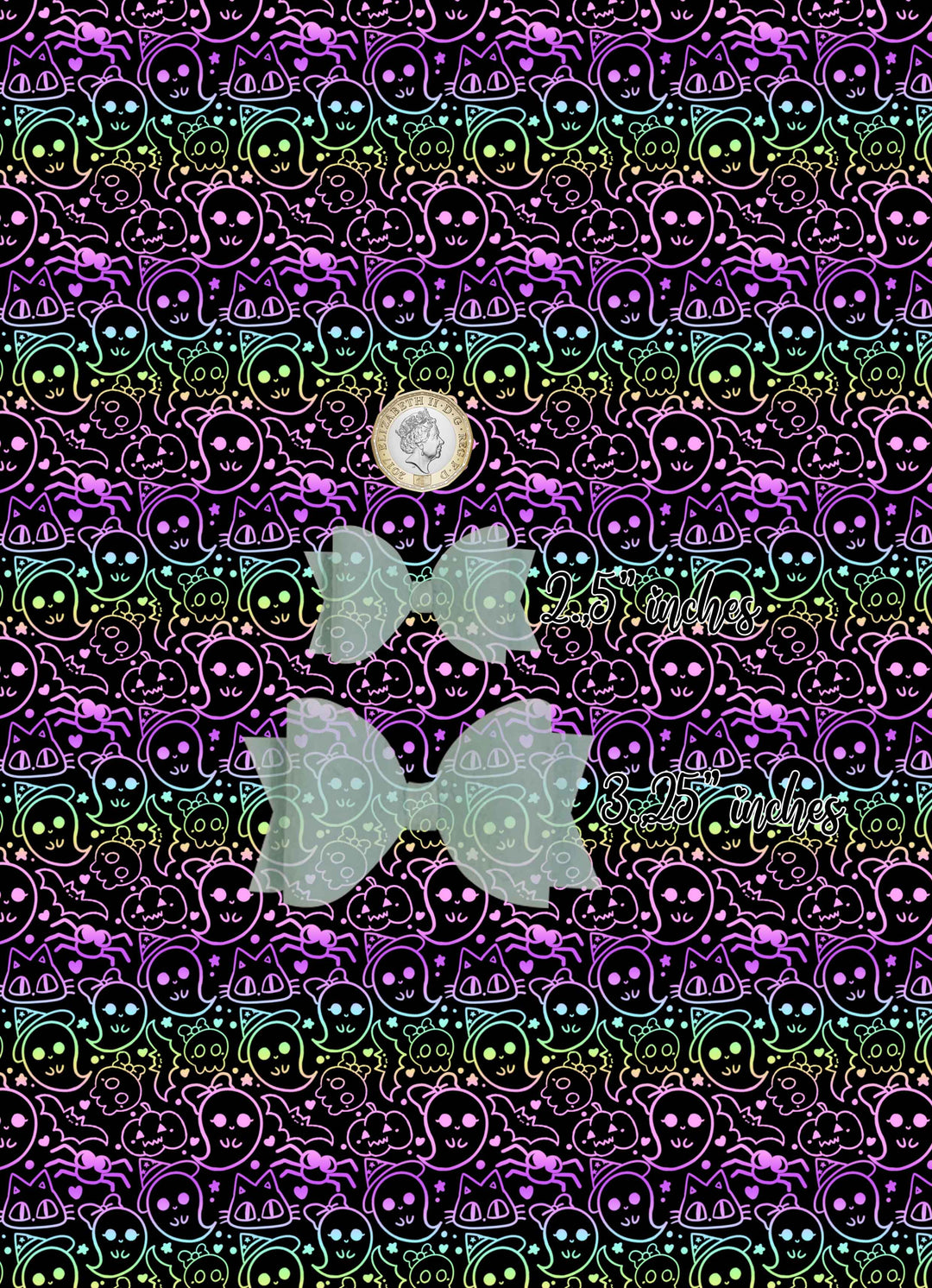 Boo ghost  - vegan faux Leatherette vinyl - canvas - choose Fabric material Sheets