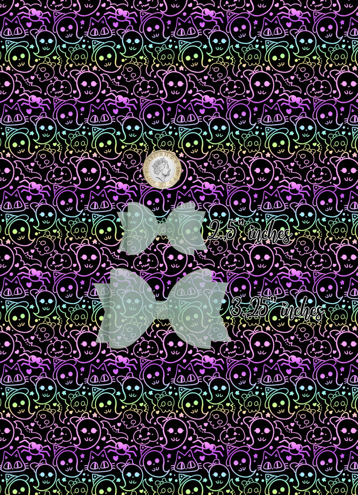 Boo ghost  - vegan faux Leatherette vinyl - canvas - choose Fabric material Sheets