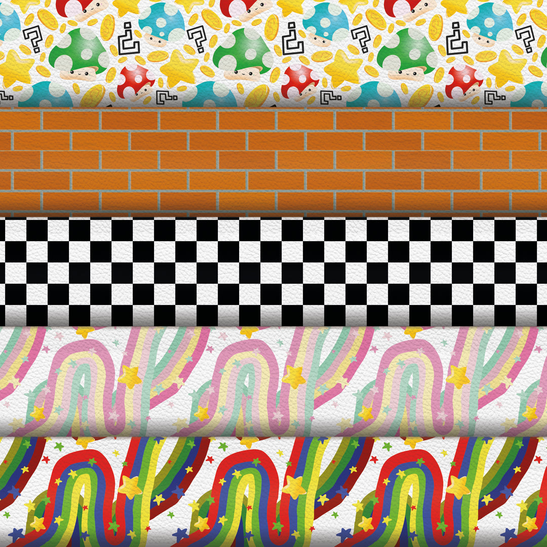 Mushroom race coins - Toadstool - Pu Leather vinyl - canvas - choose Fabric material Sheets