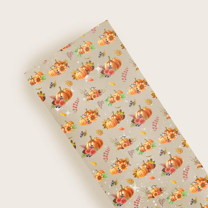 Pumpkin - Leatherette vinyl - canvas - choose Fabric material Sheets