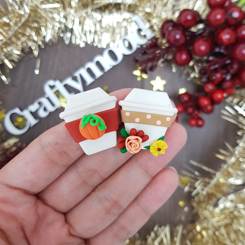 Pumpkin spice latte - Embellishment Clay Bow Centre