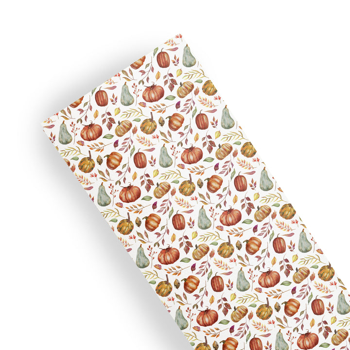 Autumn leaves - pumpkin -mushroom - Pu Leatherette vinyl - canvas - choose Fabric material Sheets
