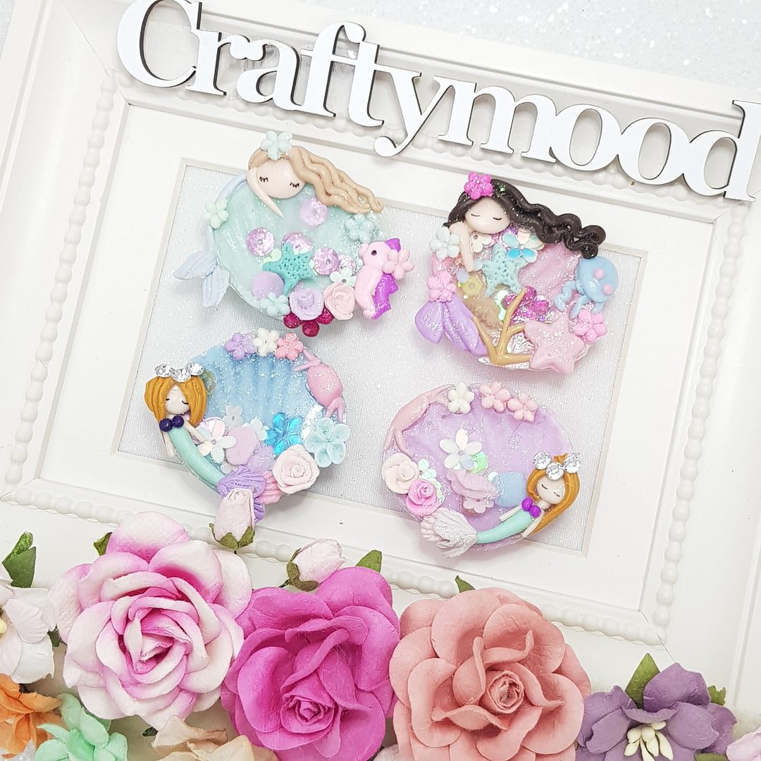 Seashell Shaker - Embellishment Clay Bow Centre