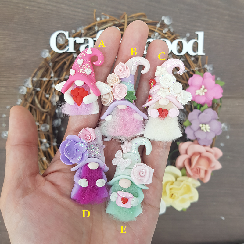 Valentine gonks - Embellishment Clay Bow Centre