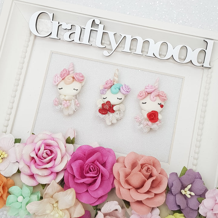 Valentine Unicorn - Embellishment Clay Bow Centre