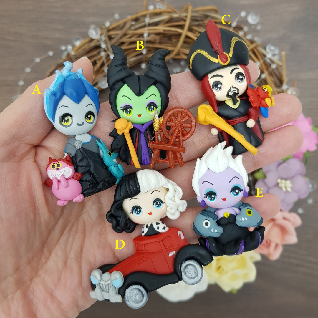 The villains and friends - Handmade Flatback Clay Bow Centre