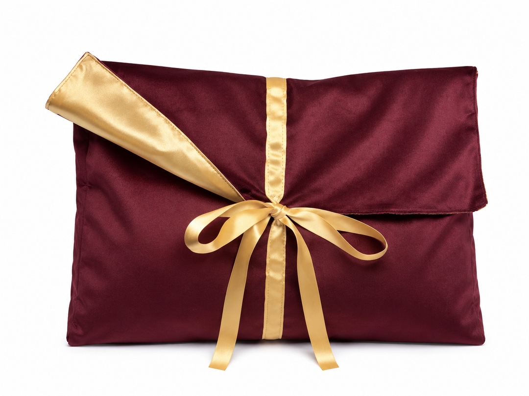 Velvet Christmas Envelope Gift Bag - Blank deep 40x34x10cm burgundy maroon red