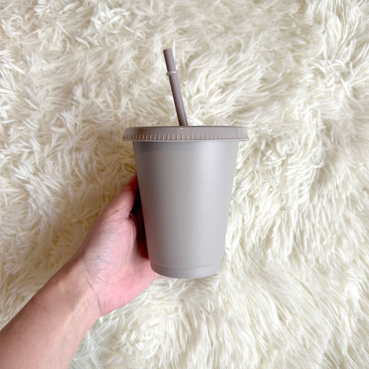 16oz greige grey cold cup tumbler - 470ml