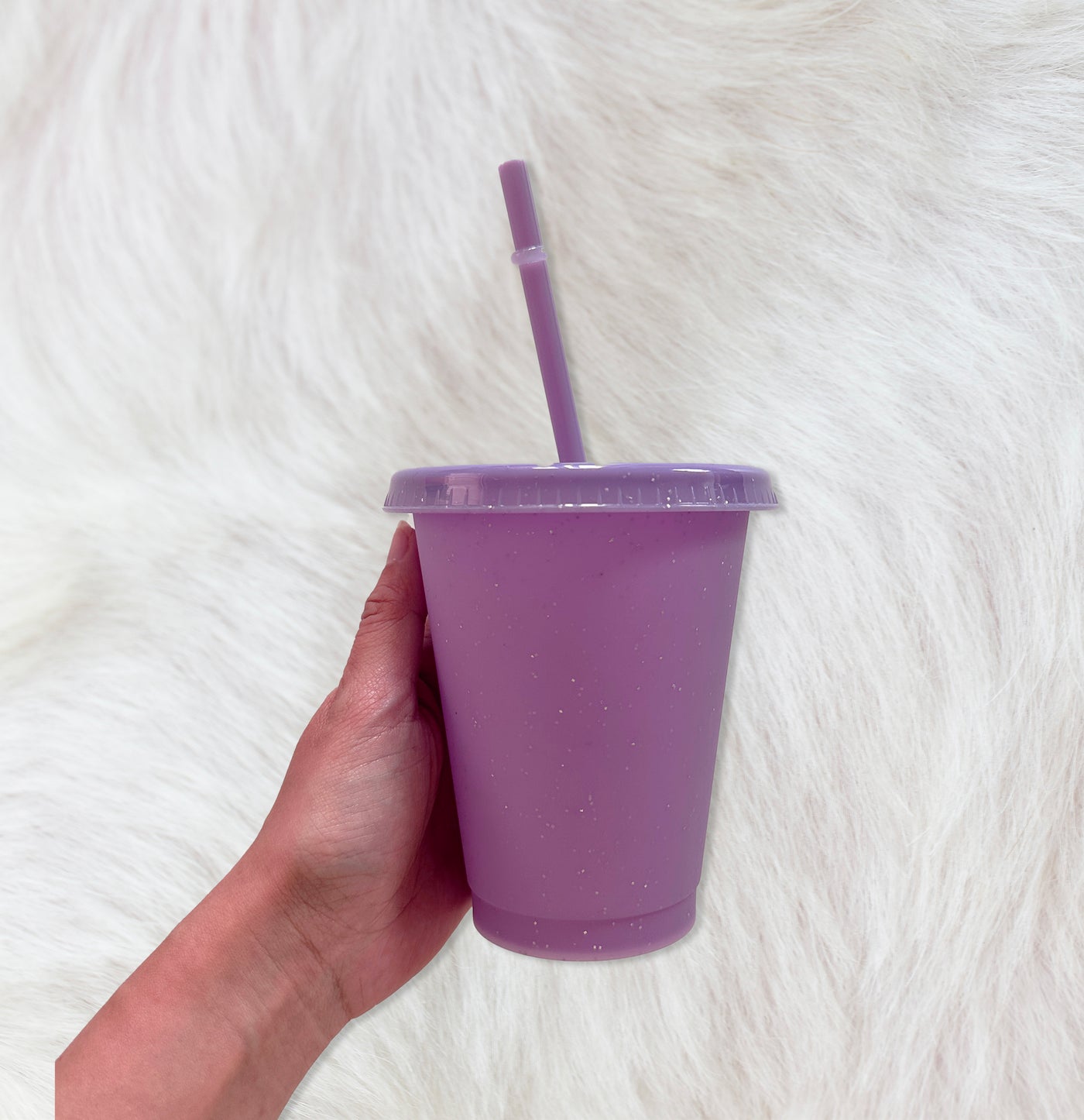 Lilac glitter 16oz - 470ml Cold Cups