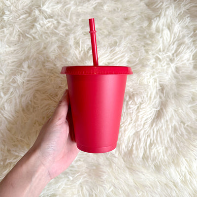 16oz red cold cup tumbler - 470ml