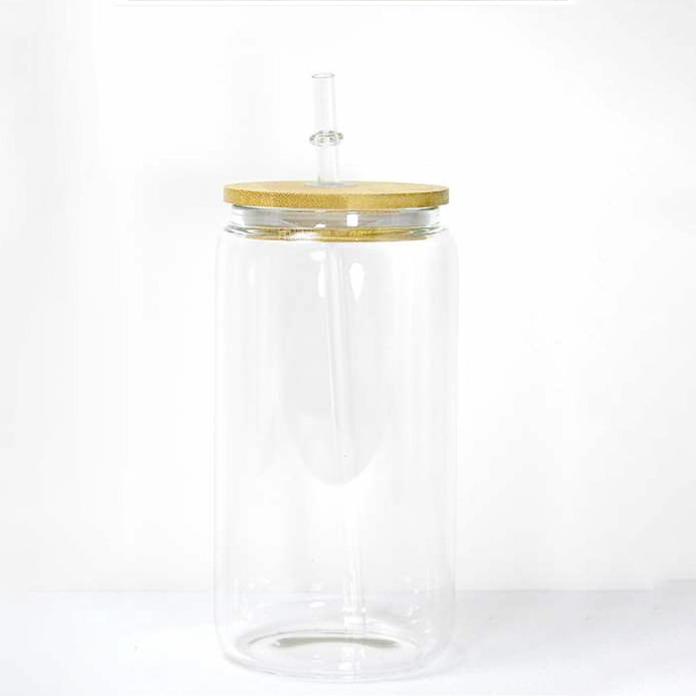 Plastic 16oz Beer clear Cup with bamboo lid and plastic straw Libbey