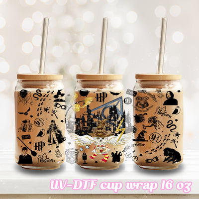 UV DTF - Wizard - 16oz Libbey Glass Cup Wrap Only