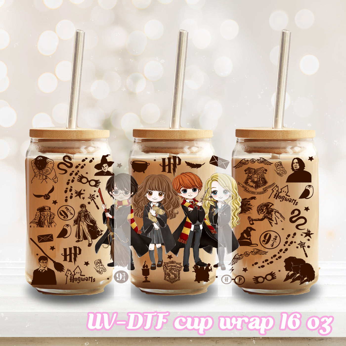 UV DTF - Wizard - 16oz Libbey Glass Cup Wrap Only