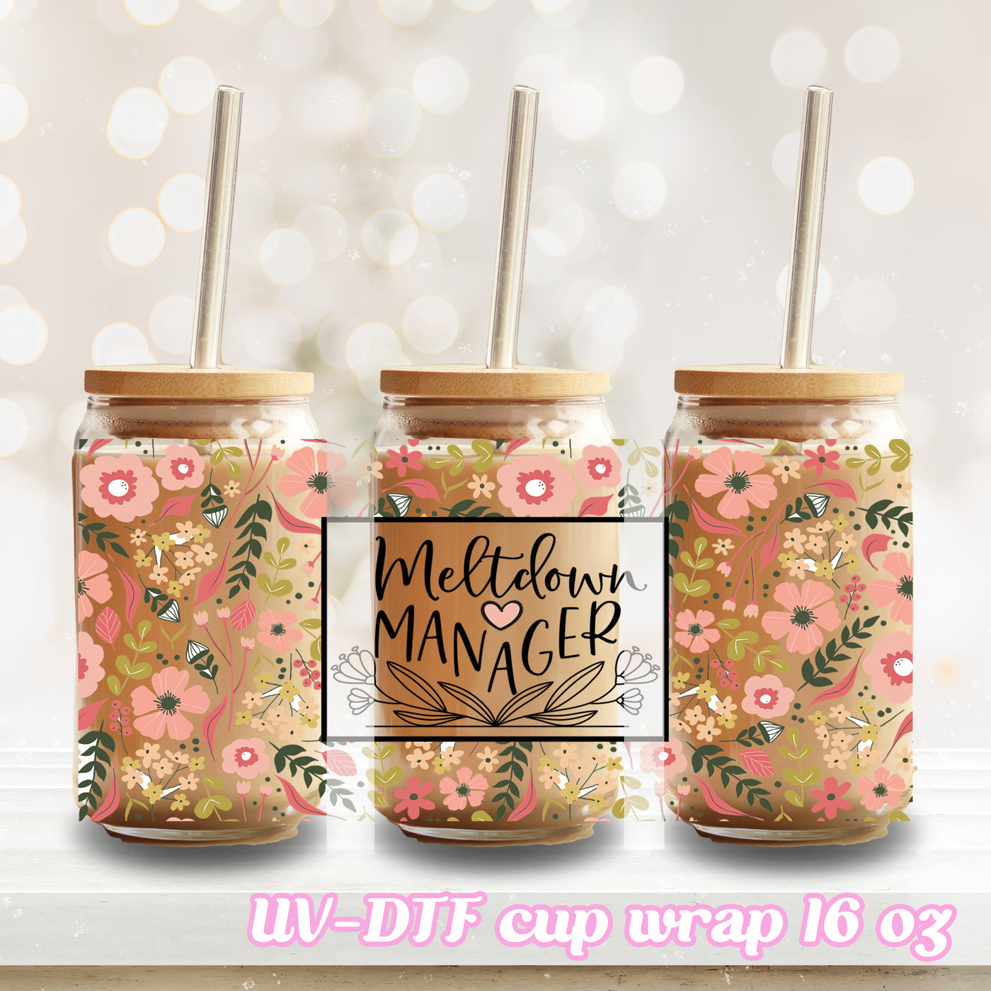 UV DTF - Meltdown manager - 16oz Libbey Glass Cup Wrap Only