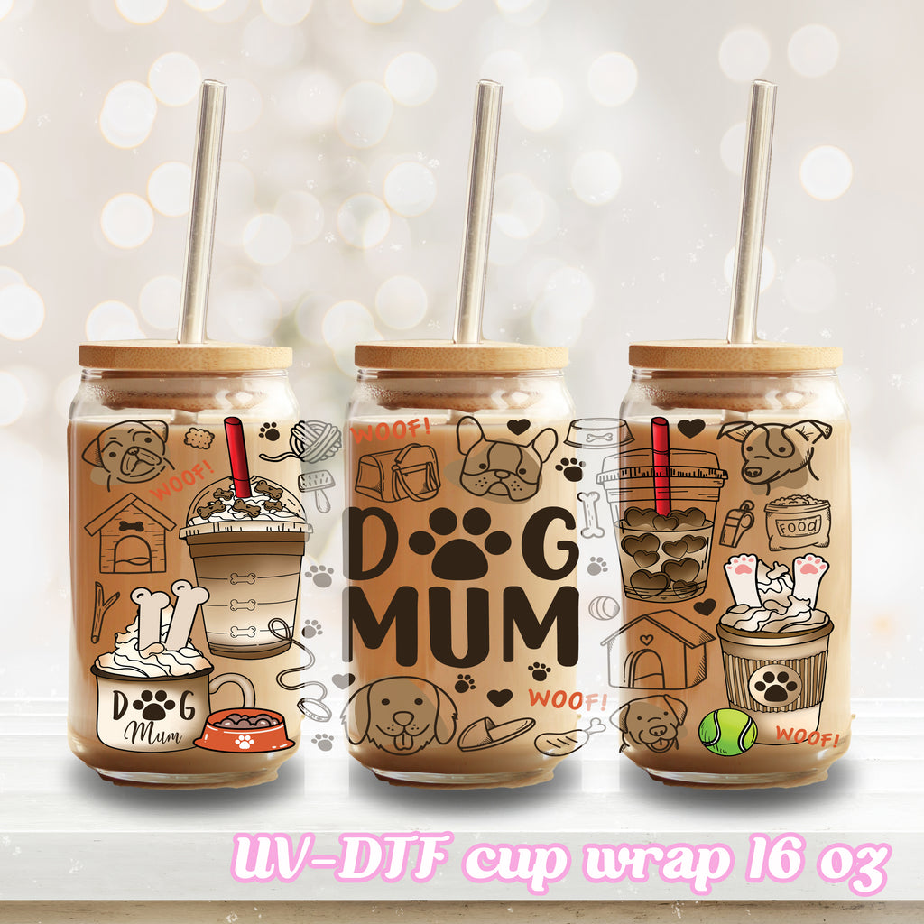 Overstimulated Mom's Club Libby Glass Cup- UV DTF – Gifts by Nani & Co.