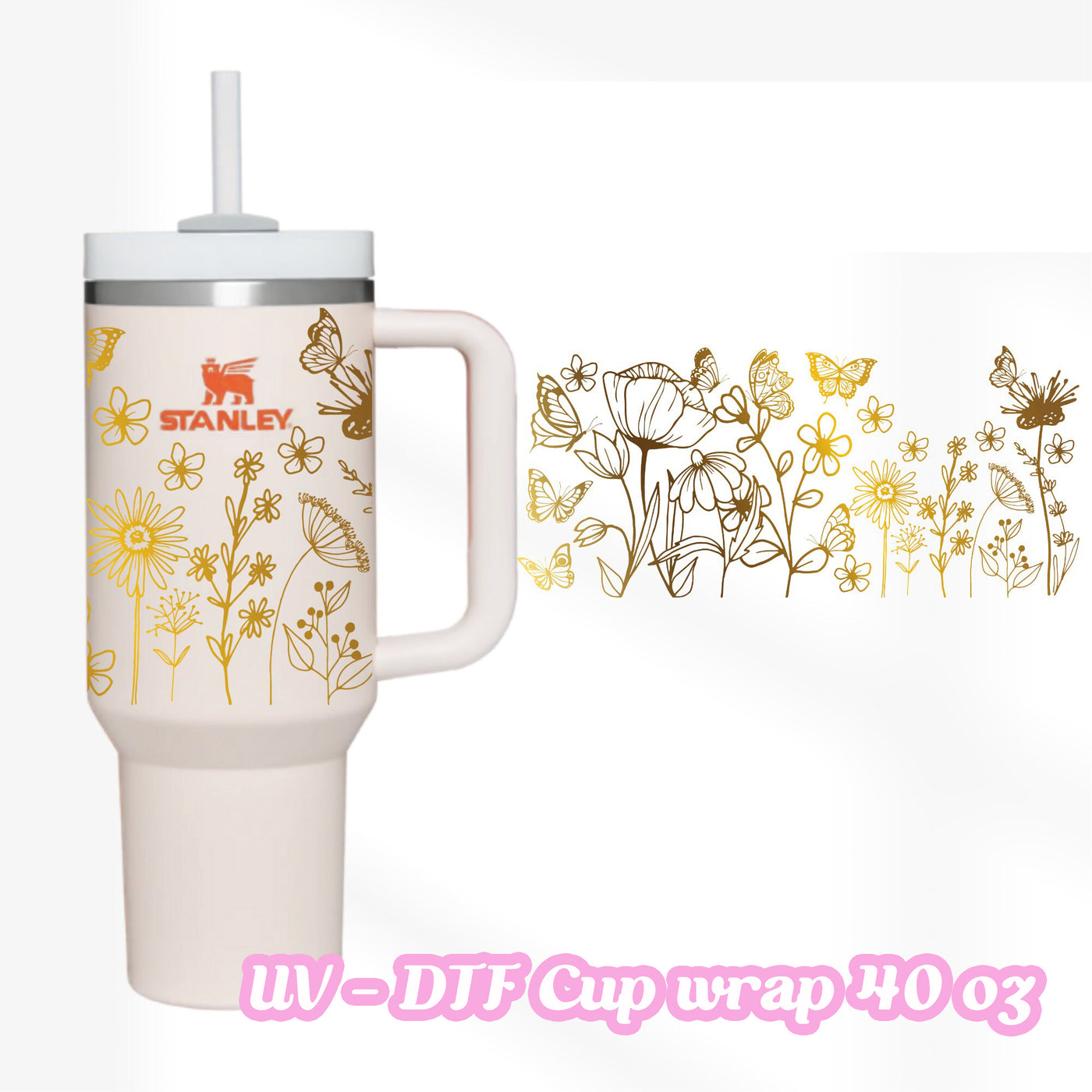 UV DTF - Wild Flower - 40oz Tumbler Wrap Only
